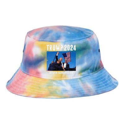 Trump 2024 Never Surrender Trump Assassinated Tie Dye Newport Bucket Hat