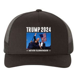 Trump 2024 Never Surrender Trump Assassinated Yupoong Adult 5-Panel Trucker Hat