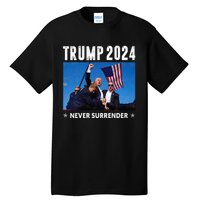 Trump 2024 Never Surrender Trump Assassinated Tall T-Shirt