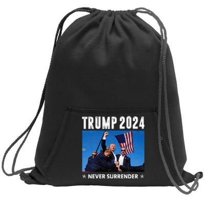 Trump 2024 Never Surrender Trump Assassinated Sweatshirt Cinch Pack Bag