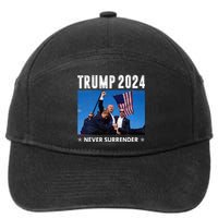 Trump 2024 Never Surrender Trump Assassinated 7-Panel Snapback Hat