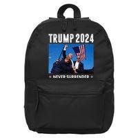 Trump 2024 Never Surrender Trump Assassinated 16 in Basic Backpack