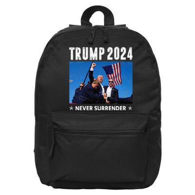 Trump 2024 Never Surrender Trump Assassinated 16 in Basic Backpack