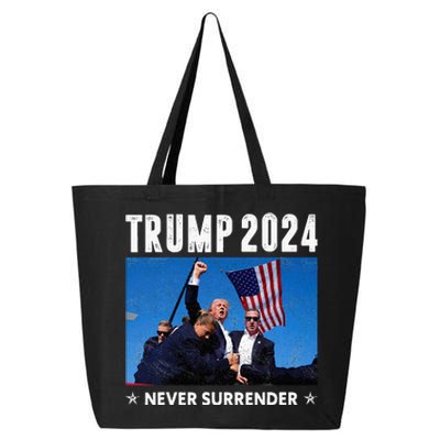 Trump 2024 Never Surrender Trump Assassinated 25L Jumbo Tote