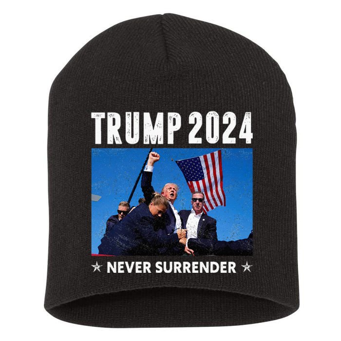 Trump 2024 Never Surrender Trump Assassinated Short Acrylic Beanie