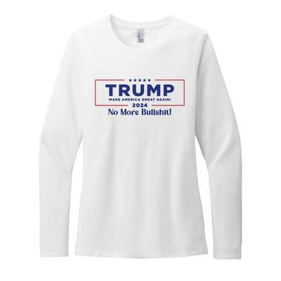 Trump 2024 No More Bullshit Womens CVC Long Sleeve Shirt