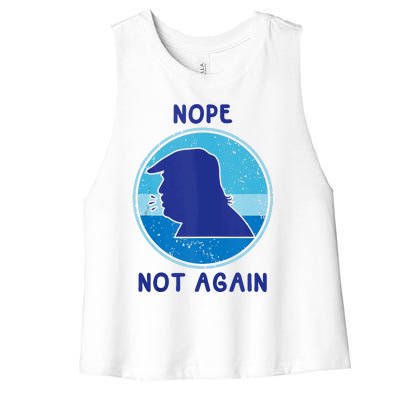 Trump 2024 Nope Not Again Funny Trump Women's Racerback Cropped Tank