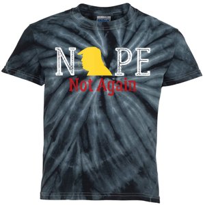 Trump 2024 Nope Not Again Funny Trump 2024 Kids Tie-Dye T-Shirt