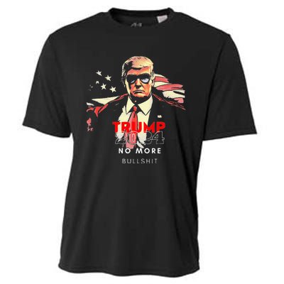 Trump 2024 No More Bullshit American Flag Cooling Performance Crew T-Shirt