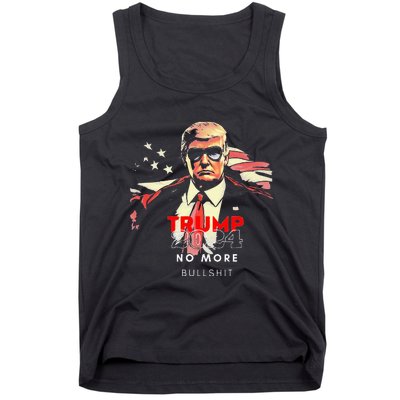 Trump 2024 No More Bullshit American Flag Tank Top