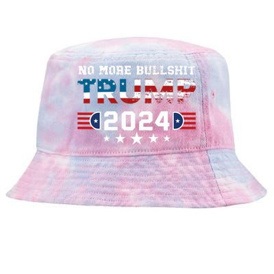 Trump 2024 No More Bullshit American Election 2024 Tie-Dyed Bucket Hat