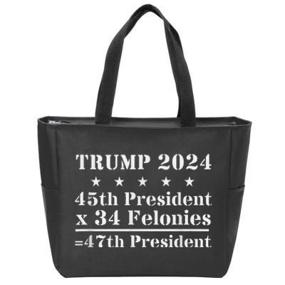 Trump 2024 New Math 45th President X 34 Felonies = 47th Pres Zip Tote Bag