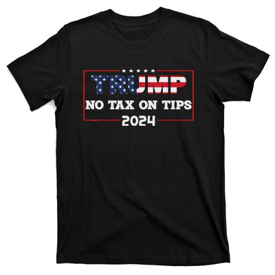 Trump 2024 No Tax On Tips Us Flag Vintage T-Shirt