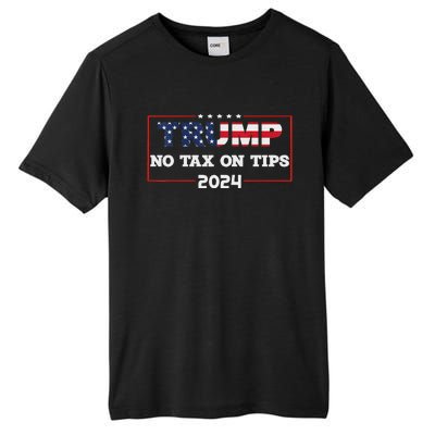 Trump 2024 No Tax On Tips Us Flag Vintage Tall Fusion ChromaSoft Performance T-Shirt