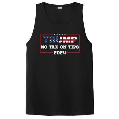 Trump 2024 No Tax On Tips Us Flag Vintage PosiCharge Competitor Tank