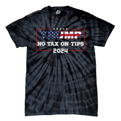 Trump 2024 No Tax On Tips Us Flag Vintage Tie-Dye T-Shirt