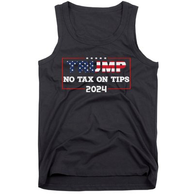 Trump 2024 No Tax On Tips Us Flag Vintage Tank Top