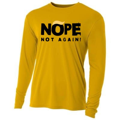 Trump 2024 Nope Not Again Funny Trump Cooling Performance Long Sleeve Crew