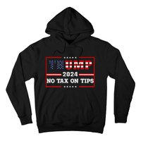 Trump 2024 No Tax On Tips Vintage Usa Flag Hoodie