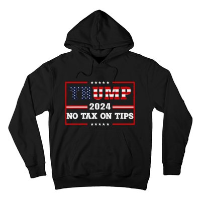 Trump 2024 No Tax On Tips Vintage Usa Flag Hoodie