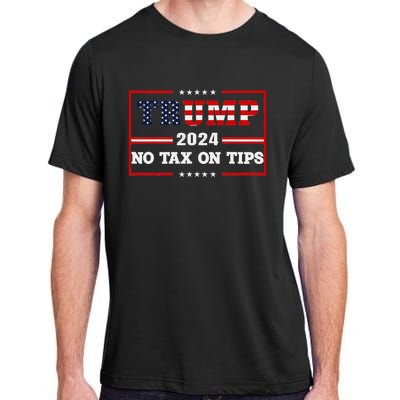 Trump 2024 No Tax On Tips Vintage Usa Flag Adult ChromaSoft Performance T-Shirt