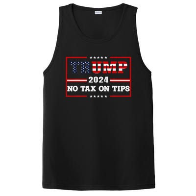 Trump 2024 No Tax On Tips Vintage Usa Flag PosiCharge Competitor Tank