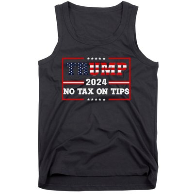 Trump 2024 No Tax On Tips Vintage Usa Flag Tank Top