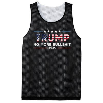 Trump 2024 No More Bullshit Political Mesh Reversible Basketball Jersey Tank