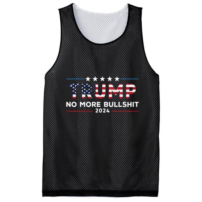 Trump 2024 No More Bullshit Political Mesh Reversible Basketball Jersey Tank
