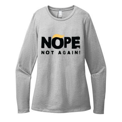 Trump 2024 Nope Not Again Funny Trump Womens CVC Long Sleeve Shirt