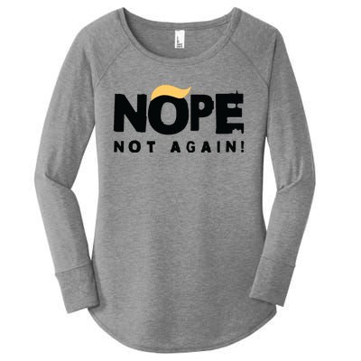 Trump 2024 Nope Not Again Funny Trump Women's Perfect Tri Tunic Long Sleeve Shirt