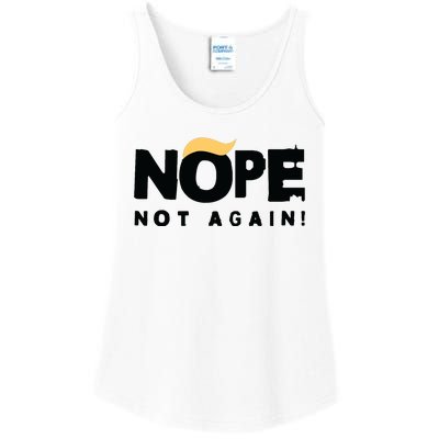 Trump 2024 Nope Not Again Funny Trump Ladies Essential Tank