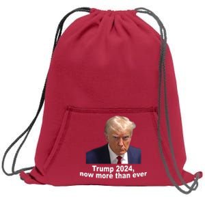 Trump 2024 Now More Than Ever Mugshot Political Sweatshirt Cinch Pack Bag