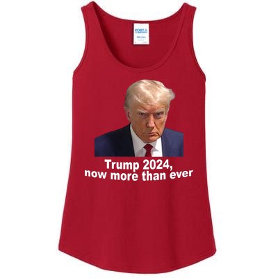 Trump 2024 Now More Than Ever Mugshot Political Ladies Essential Tank