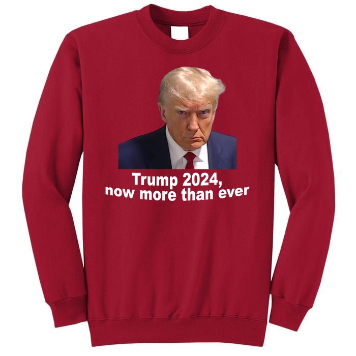 Trump 2024 Now More Than Ever Mugshot Political Tall Sweatshirt