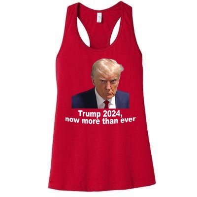 Trump 2024 Now More Than Ever Mugshot Political Women's Racerback Tank