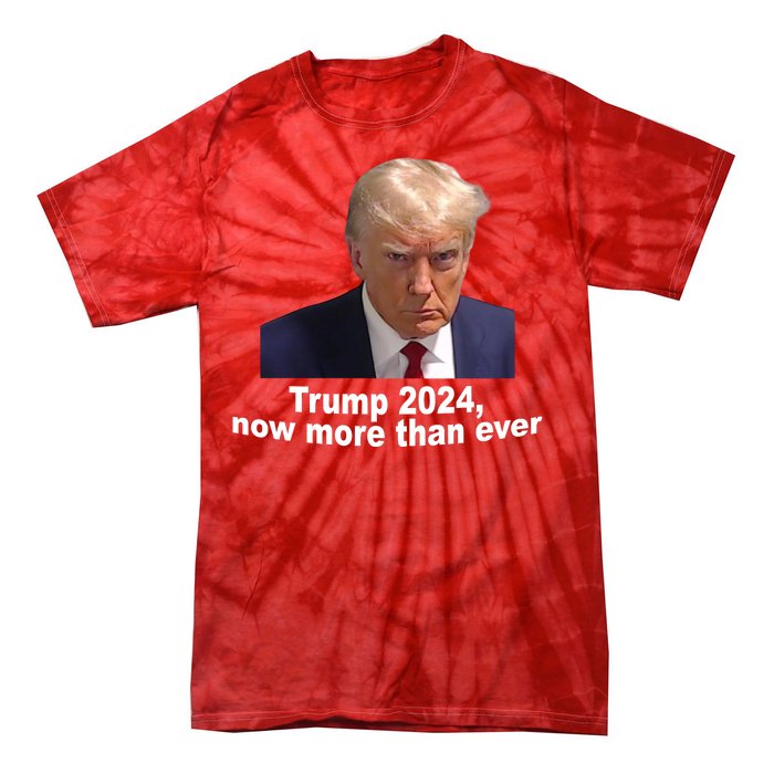 Trump 2024 Now More Than Ever Mugshot Political Tie-Dye T-Shirt