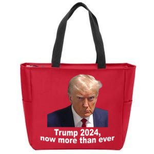 Trump 2024 Now More Than Ever Mugshot Political Zip Tote Bag