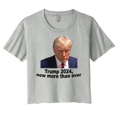 Trump 2024 Now More Than Ever Mugshot Political Women's Crop Top Tee