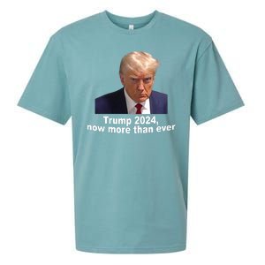 Trump 2024 Now More Than Ever Mugshot Political Sueded Cloud Jersey T-Shirt