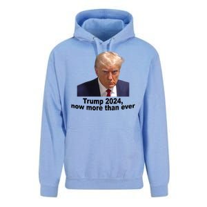 Trump 2024 Now More Than Ever Mugshot Political Unisex Surf Hoodie