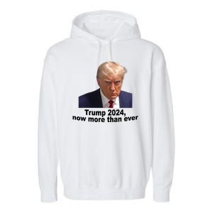 Trump 2024 Now More Than Ever Mugshot Political Garment-Dyed Fleece Hoodie