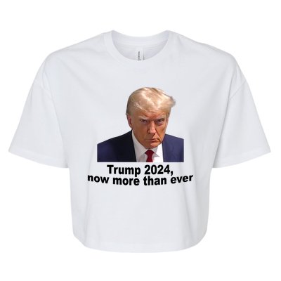 Trump 2024 Now More Than Ever Mugshot Political Bella+Canvas Jersey Crop Tee