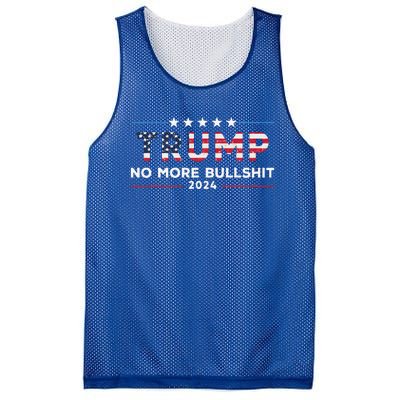 Trump 2024 No More Bullshit Political Mesh Reversible Basketball Jersey Tank