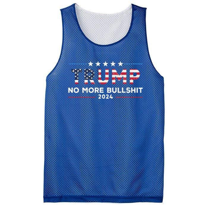 Trump 2024 No More Bullshit Political Mesh Reversible Basketball Jersey Tank