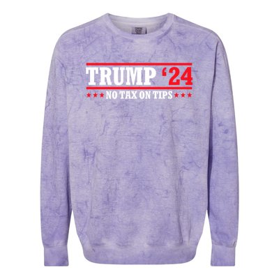 Trump 2024 No Tax On Tips Cute Gift Take America Back 2024 Trump Gift Colorblast Crewneck Sweatshirt