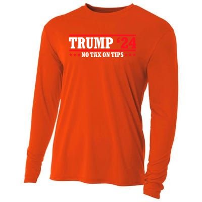 Trump 2024 No Tax On Tips Cute Gift Take America Back 2024 Trump Gift Cooling Performance Long Sleeve Crew