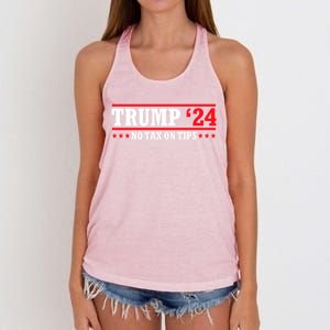 Trump 2024 No Tax On Tips Cute Gift Take America Back 2024 Trump Gift Women's Knotted Racerback Tank