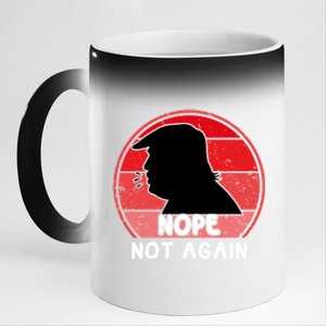 Trump 2024 Nope Not Again Funny Trump Gift 11oz Black Color Changing Mug