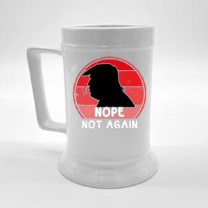 Trump 2024 Nope Not Again Funny Trump Gift Beer Stein